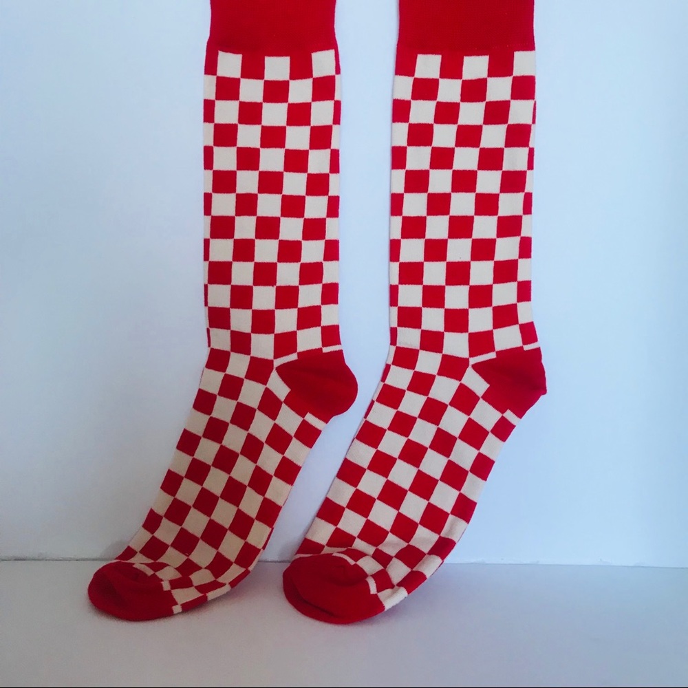 Red Checkered Socks - Picture 2 of 2